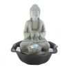 Zen Buddha on Lotus Tabletop Fountain - Serene Indoor Water Feature for Relaxation and Meditation