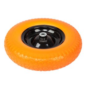 16 Inch Tool Cart PU Solid Foam Wheel Yellow (Color: YELLOW)