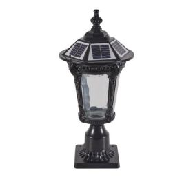 Retro Solar Lights With Dimmable LED 1 Pack (Color: black)