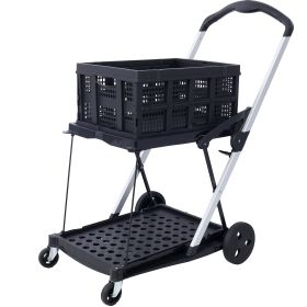 Foldable Utility Cart (Color: black)