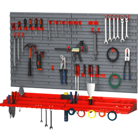 DURHAND Tool Organizer Wall Mounted With 54 Piece Pegboard And Shelf 50 Hooks, DIY Garage Storage With Strong Loading Capacity (Option: Sud)
