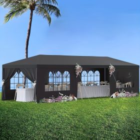 1 Set of 10'x30' Party Tent Canopy for Outdoor Weddings, Heavy-Duty Waterproof Event Shelter with Removable Sidewalls, Ideal for Parties, Booths (Color: black)