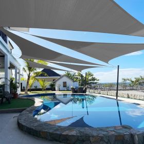 Artpuch Custom Size Dark Grey Sun Shade Sail Triangle Canopy 185 GSM Durable Fabric UV Block Awning for Outdoor Patio Garden Backyard (Customized (Color: Dark Grey, size: 05x05x05)