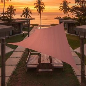 Artpuch Custom Size Rust Red Sun Shade Sail Triangle Canopy 185 GSM Durable Fabric UV Block Awning for Outdoor Patio Garden Backyard (Customized (Color: Rust Red, size: 20'X20')