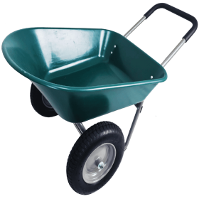 Only Supports Self Pickup  Dual-Wheel Home Garden Yard Utility Wheelbarrow Cart With Built-in Stand (Option: Retail Package)