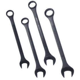 SAE Jumbo Combination Wrench Set Extra Large, 4 Piece ,storage Bag Included ,Black Oxide (Color: black)