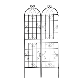 2 Pack Metal Garden Trellis Rustproof Trellis For Climbing Plants (Color: black)